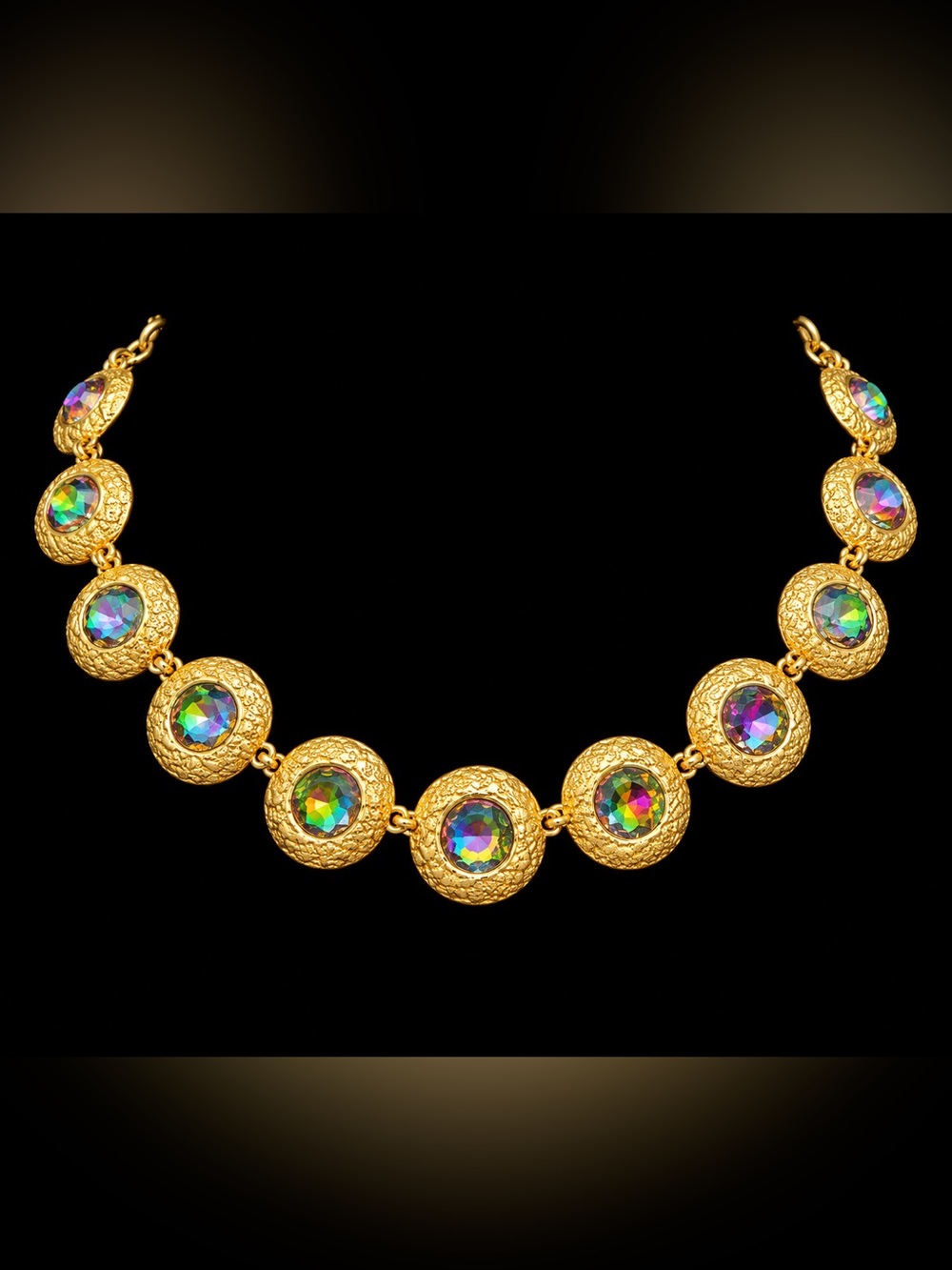 Gold-Tone Aurora Crystal Statement Necklace - Women Jewelry